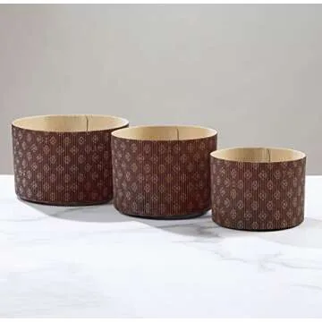 Pastry Chef's Boutique Deluxe Corrugated Panettone Paper Pan Mold - Large - 1 Kg - 6-5/8" x 4-5/16" - Pack of 6