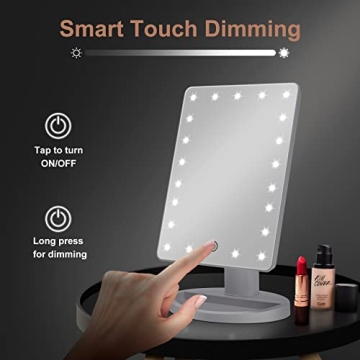 COSMIRROR LED Lighted Makeup Mirror with Dimming Rotation