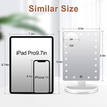 COSMIRROR LED Lighted Makeup Mirror with Dimming Rotation