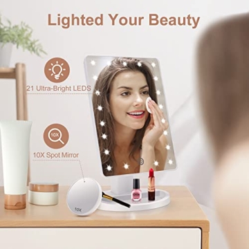 COSMIRROR LED Lighted Makeup Mirror with Dimming Rotation
