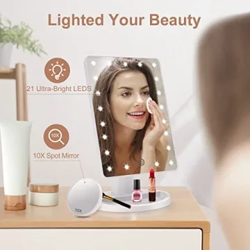 COSMIRROR LED Lighted Makeup Mirror with Dimming Rotation
