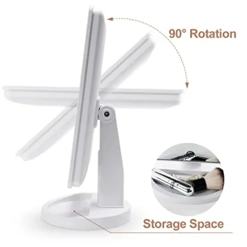 COSMIRROR LED Lighted Makeup Mirror with Dimming Rotation