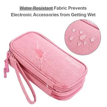 Bevegekos Travel Cables Organizer Accessories Pouch Tech Cords Case for Electronics & Essentials (Medium, Dark Pink)
