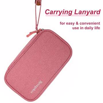 Bevegekos Travel Cables Organizer Accessories Pouch Tech Cords Case for Electronics & Essentials (Medium, Dark Pink)