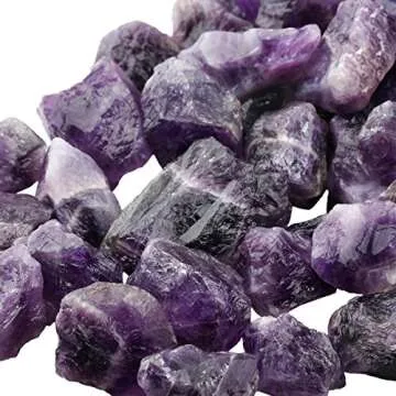 Rockcloud 1 lb Natural Crystals Raw Rough Stones for Cabbing,Tumbling,Cutting,Lapidary,Polishing,Reiki Crytsal Healing,Amethyst