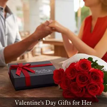 Iefil I Love You Gifts for Her with Rose Box, 925 Sterling Silver Rose Heart Initial J Letter Pendant Necklace Jewelry for Women Anniversary Valentines Day Gifts for Her Girlfriend Wife