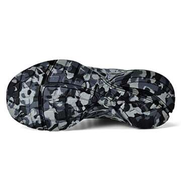 Troadlop Boys Sneakers Lightweight Lace up Athletic Casual Walking Boys Athletic Shoes Camouflage Grey Size M US 6 Big Kid