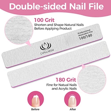 Capularsh 18pcs Nail Files for Salon-Quality Nails