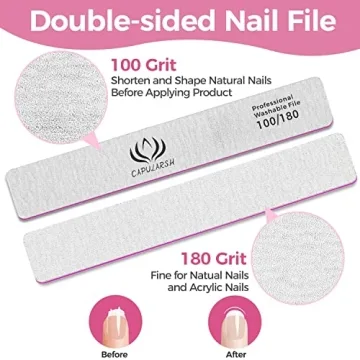 Capularsh 18pcs Nail Files for Salon-Quality Nails