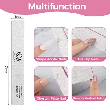 Capularsh 18pcs Nail Files for Salon-Quality Nails