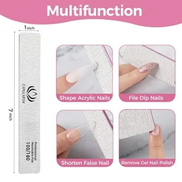 Capularsh 18pcs Nail Files for Salon-Quality Nails