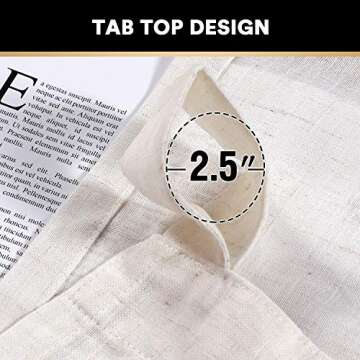 PrinceDeco Natural Linen Blended Curtains Set of 2 Soft Curtain Panels