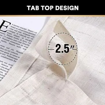 PrinceDeco Natural Linen Blended Curtains Set of 2 Soft Curtain Panels