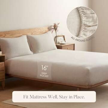 DAPU French Linen Fitted Sheet - Ultra Soft & Durable