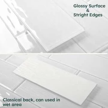 Diflart Dark Gray Glass Subway Tile for Walls