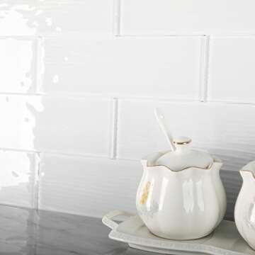 Diflart Dark Gray Glass Subway Tile for Walls