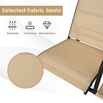 Tangkula 2 Person Porch Swing, Outdoor Swing with Tempered Glass Table, 2 Cup Holder, Patio Swing with Adjustable Canopy for Garden, Porch, Backyard Beige