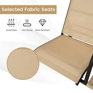 Tangkula 2 Person Porch Swing, Outdoor Swing with Tempered Glass Table, 2 Cup Holder, Patio Swing with Adjustable Canopy for Garden, Porch, Backyard Beige