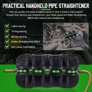 Tubing Straightener 3/16in Brake Line Straightening Tool Labor-saving Brake Line Straightener Handheld Tube Straightener Tool High Hardness Fuel/Brake Pipe Straightener for Copper/Aluminum/Steel Coils