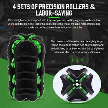 Tubing Straightener 3/16in Brake Line Straightening Tool Labor-saving Brake Line Straightener Handheld Tube Straightener Tool High Hardness Fuel/Brake Pipe Straightener for Copper/Aluminum/Steel Coils