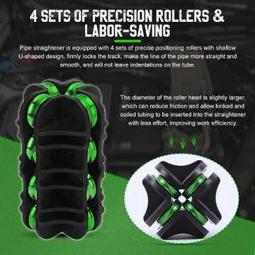 Tubing Straightener 3/16in Brake Line Straightening Tool Labor-saving Brake Line Straightener Handheld Tube Straightener Tool High Hardness Fuel/Brake Pipe Straightener for Copper/Aluminum/Steel Coils