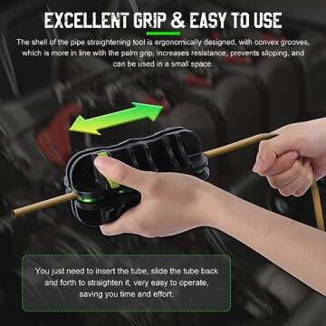 Tubing Straightener 3/16in Brake Line Straightening Tool Labor-saving Brake Line Straightener Handheld Tube Straightener Tool High Hardness Fuel/Brake Pipe Straightener for Copper/Aluminum/Steel Coils