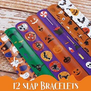 MOREDOTS Halloween Party Favors - 24 Pack (266PCS) Gloves Stuffed Toys Bulk, Non-Candy Halloween Treat Bag Fillers, for School Classroom Kids Toddlers Boys Girls Prizes Party Supplies