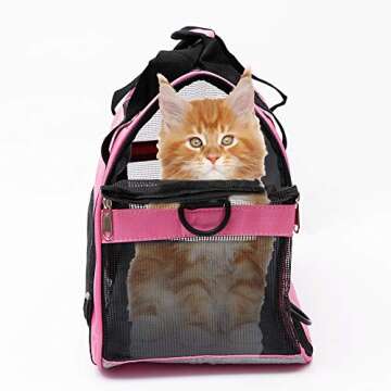 MuchL Pet Carrier Soft-Sided Carriers for Cat Carriers Dog Carrier for Small Medium Cats Dogs Puppies Pet Carrier Airline Approved up to 15 Lbs Cat Dog Pet Travel Carrier (Small, Pink)