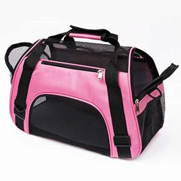MuchL Pet Carrier Soft-Sided Carriers for Cat Carriers Dog Carrier for Small Medium Cats Dogs Puppies Pet Carrier Airline Approved up to 15 Lbs Cat Dog Pet Travel Carrier (Small, Pink)