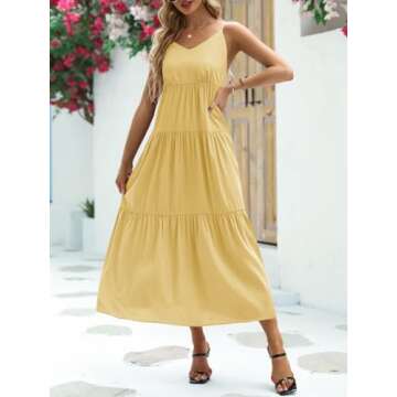 Febriajuce Women’s Summer Maxi Dress with Pockets