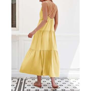 Febriajuce Women’s Summer Maxi Dress with Pockets