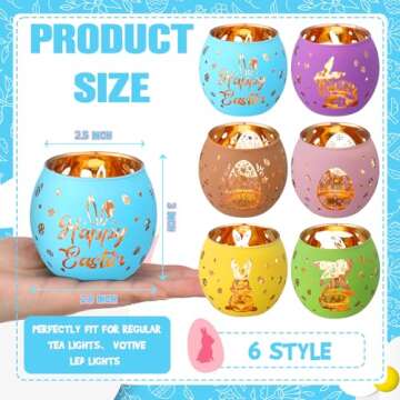 Charming Jingmore Easter Tealight Candle Holders - 6 Pcs Vibrant & Versatile