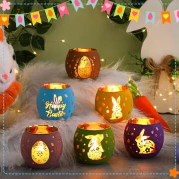 Jingmore Easter Tealight Candle Holders - 6 Delightful Designs