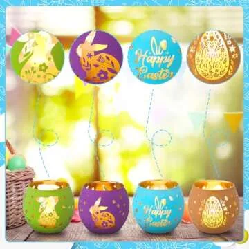 Jingmore Easter Tealight Candle Holders - 6 Delightful Designs