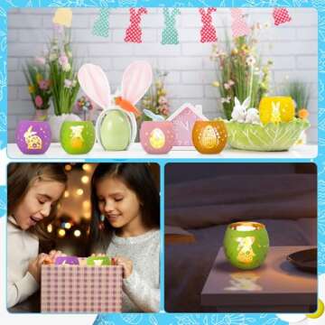 Jingmore Easter Tealight Candle Holders - 6 Delightful Designs