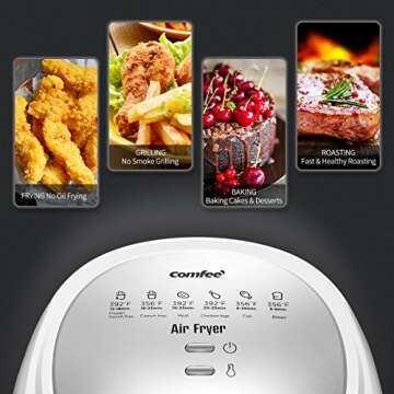 COMFEE' MF-TN2501-White MFTN-2501W Air Fryer, 2.6Qt, 01.White