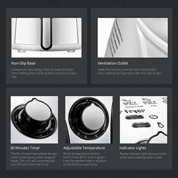 COMFEE' MF-TN2501-White MFTN-2501W Air Fryer, 2.6Qt, 01.White