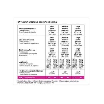 DYNAVEN by Sigvaris Women's Compression Pantyhose 20-30mmHg - Closed Toe for Daily Support - Medium Long - Black