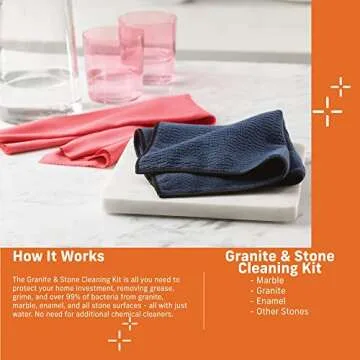 E-Cloth Home Cleaning Set + Granite & Stone Cleaning Kit