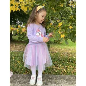 Arshiner Baby Long Sleeve Dress Patchwork Tulle Tutu Girls Birthday Party Dresses Mauve Clothes 2t Dresses for Girls