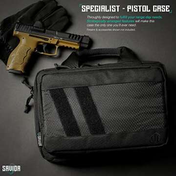 Savior Equipment Specialist Series Tactical Double Scoped Handgun Firearm Case Pistol Bag for Outdoo...