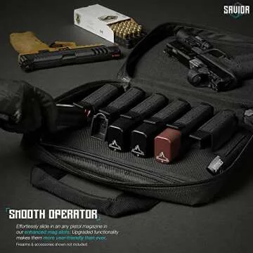 Savior Equipment Specialist Series Tactical Double Scoped Handgun Firearm Case Pistol Bag for Outdoor Hunting Shooting Range, Lockable Compartment, Additional Magazine Storage Slots