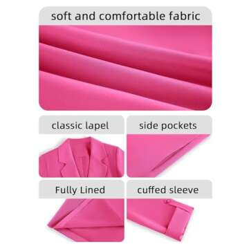 Imily Bela Womens Casual Blazers Long Sleeve Lapel Open Front Work Office Jacket with Pockets