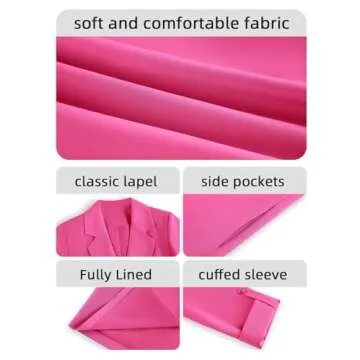 Imily Bela Womens Casual Blazers Long Sleeve Lapel Open Front Work Office Jacket with Pockets