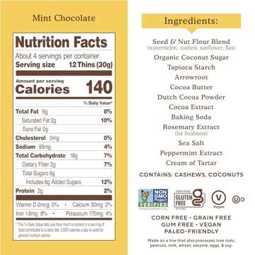 Simple Mills Sweet Thins Mint Chocolate - Healthy Snacks