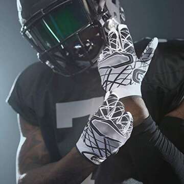 Cutters Game Day Football Glove for Youth and Adults