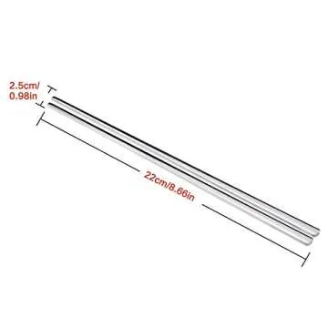 Metal Chopsticks,10 Pairs 304 Stainless Steel Flat Chopsticks, IQCWOOD Premium Chopstick Reusable, Dishwasher Safe Lightweight Korean Chop Sticks Set Classic Style for Dinner (8.66 Inch)