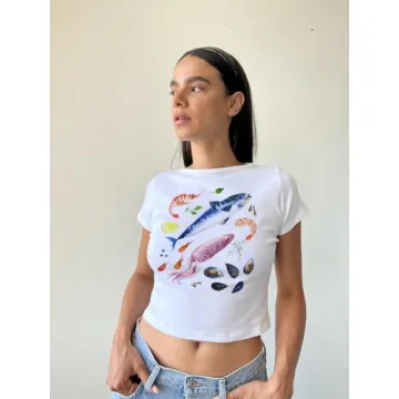 Y2K Baby Graphic Crop Top for Women - Vintage Style Tee