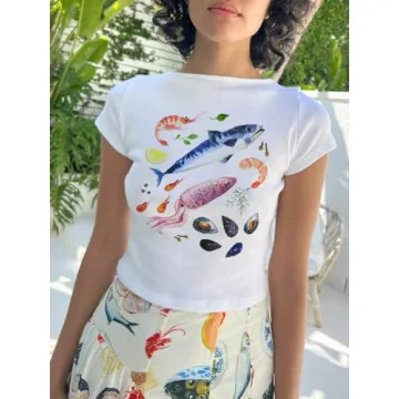 Y2K Baby Graphic Crop Top for Women - Vintage Style Tee