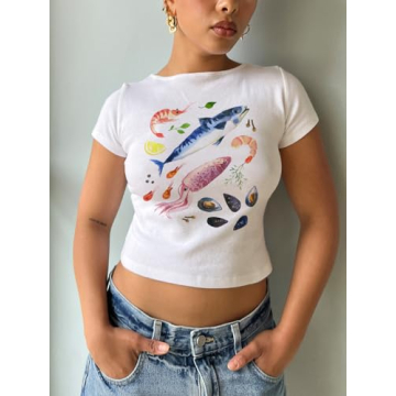 Y2K Baby Graphic Crop Top for Women - Vintage Style Tee